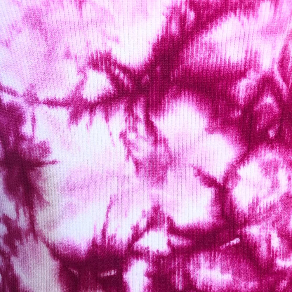 ❄️Sale❄️ Knitro Tie Dye Top magenta pink white ribbed one size - Picture 5 of 8